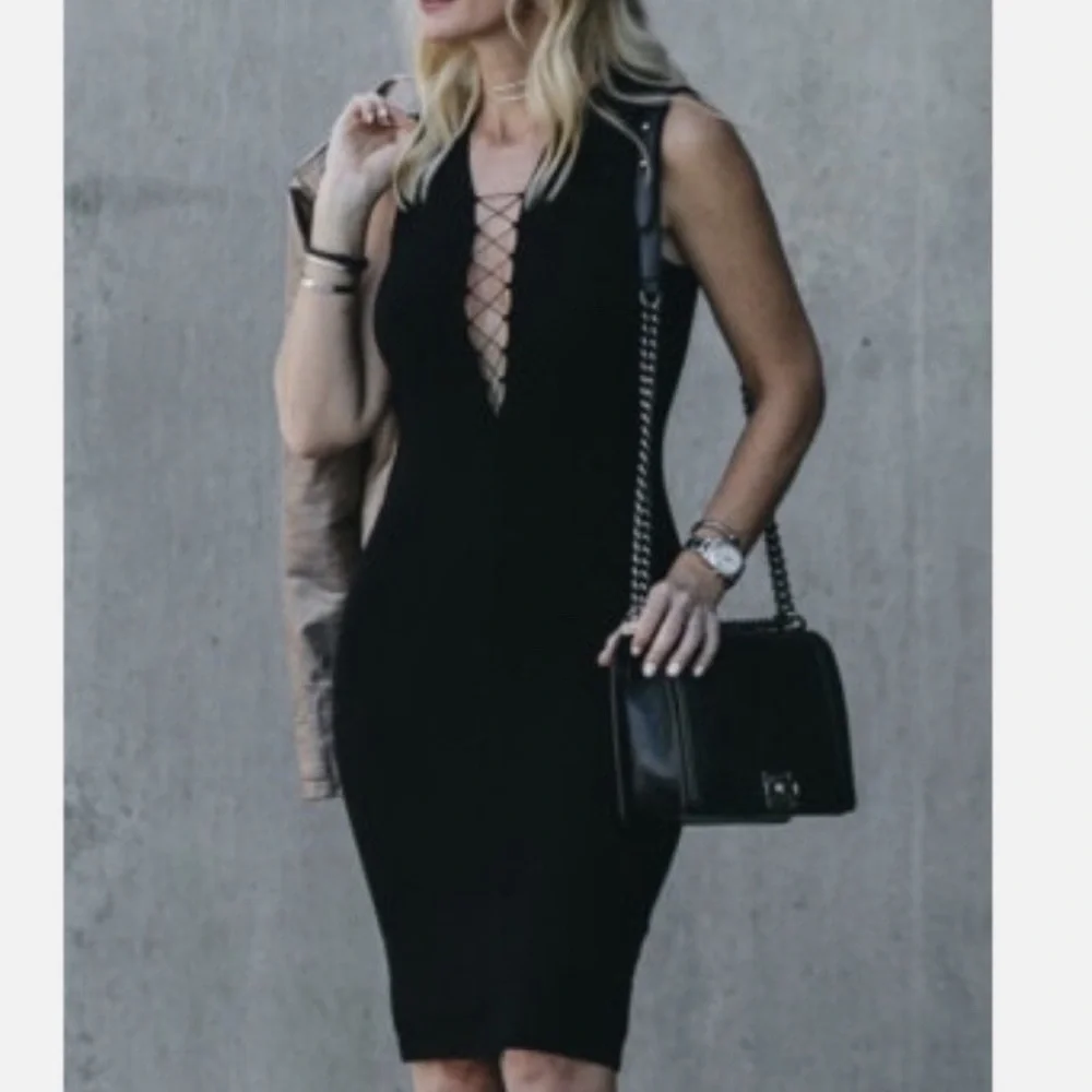 T by Alexander Wang Black Backless Dress